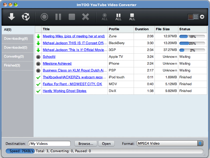 ImTOO YouTube Video Converter for Mac